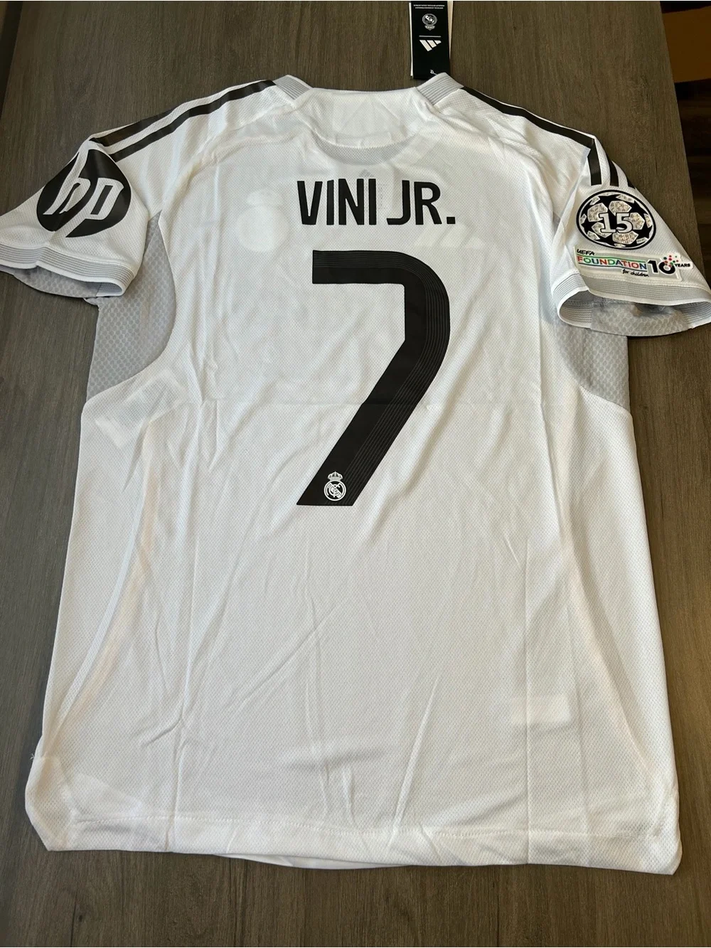 adidas VINI JR. #7 White and Black Men's Football Jersey